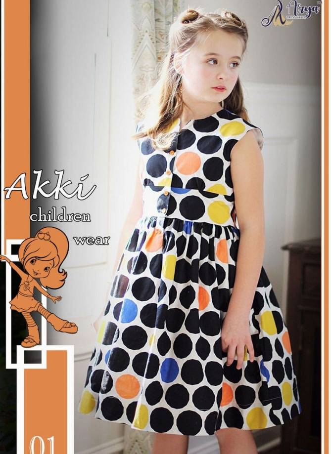 Akki Latest Fancy Exclusive Frock Style Poli Rayon Kids Wear Collcetion